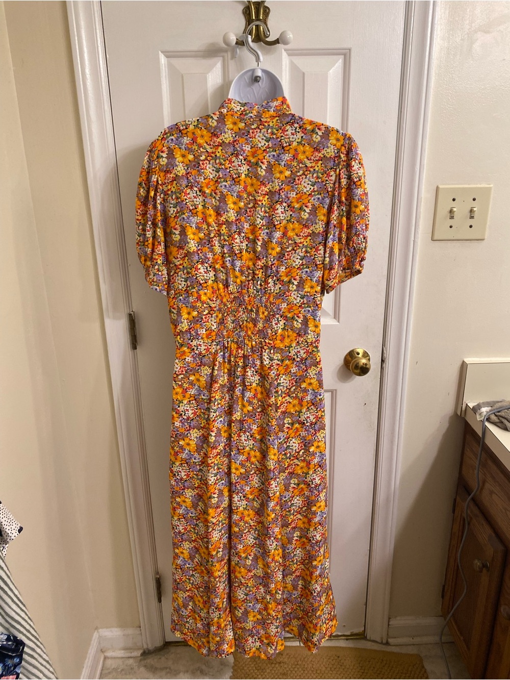 FAITHFULL THE BRAND FLOWY MIDI DRESS V-NECK FEMININE PRAIRIE ROMANTIC SIZE 6 MED - Picture 15 of 16